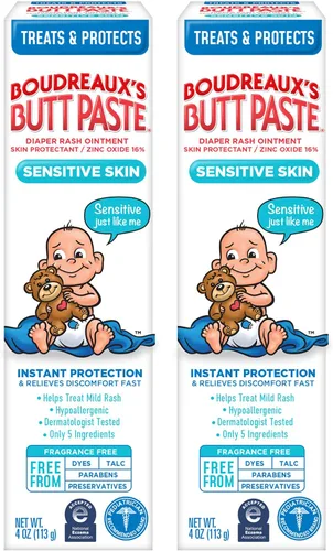 Vista 7 de Boudreaux's Butt Paste para piel sensible crema de sarpullido del pañal, ungüento para bebé, tubo de 4 onzas