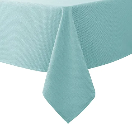 Vista 24 de Biscaynebay Auqa - Mantel cuadrado de 54 x 54 pulgadas, mantel de tela con tarjeta azul Auqa, pequeño, plegable, resistente al agua, para cocina