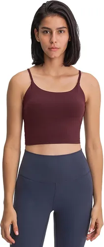 Vista 3 de FGZ Camiseta sin mangas con brasier integrado para mujer, con relleno, fitness, yoga y entrenamiento