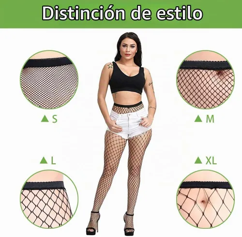 Vista 3 de Medias de Red para Mujer, Medias de Cintura Alta, Medias Sexys, Medias Transparentes, Medias de Malla negro_1