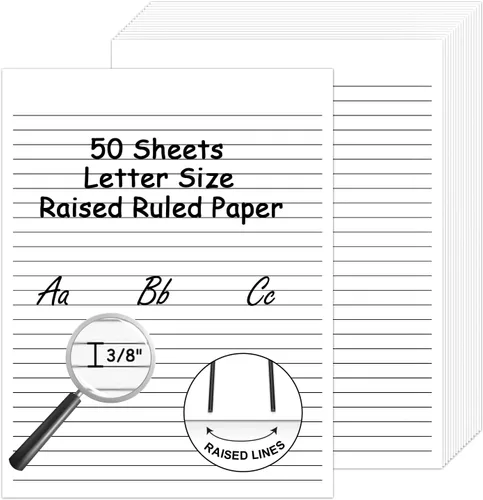 Vista 8 de 50 hojas de papel de escritura a mano de 0.5 pulgadas de ancho de línea