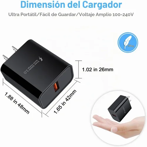 Vista 5 de Enchufe del cargador USB,Carga rápida 3.0 Bloque de carga rápida Caja del cubo del cargador de pared for Samsung Galaxy S26 S25 S24 S23 A17 A16