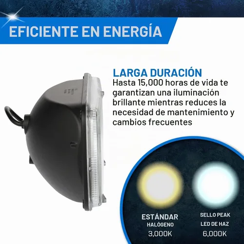 Vista 5 de PEAK H6054 Faro de haz sellado LED de 6000K