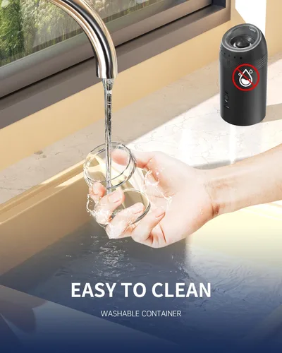 Vista 7 de CIRCLE JOY Juego de molinillo eléctrico recargable de sal y pimienta con base, molinos de pimienta automáticos con recipiente de 3.7 fl oz, grosor