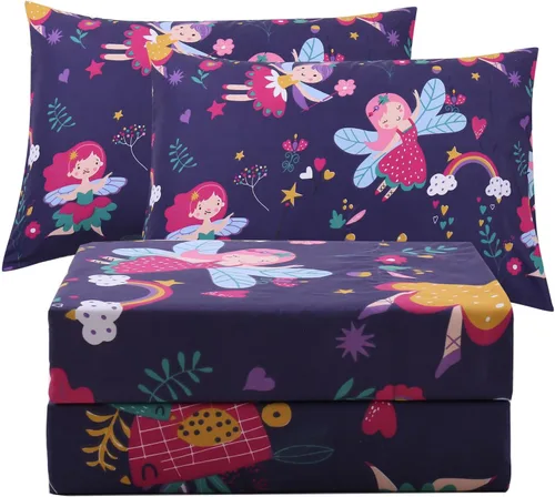 Vista 39 de JSD - Juego de sábanas de 3 piezas para niños, tamaño individual Soft Printed Microfiber Sheet and Pillowcase Set, OEKO-TEX Certified, 16 inch Deep