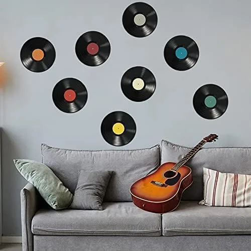 Vista 2 de WrtmyR 8 discos de vinilo en blanco para decoración de pared, kit de collage de pared de 9 pulgadas, imágenes estéticas, pósteres de cubierta
