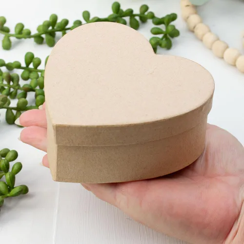 Vista 5 de 8 cajas de papel con forma de corazón – Cajas de regalo de papel kraft de 5 pulgadas con tapas Corazones