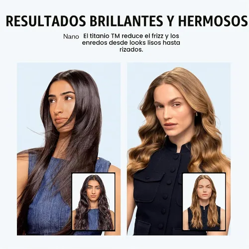 Vista 3 de BaBylissPRO Nano Titanium Prima Ionic Hair Straightener - Plancha plana profesional y rizador en uno para estilistas, herramienta de peinado Azul