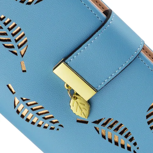 Vista 6 de PGXT Women's Long Leather Card Holder Purse Zipper Buckle Elegant Clutch Wallet 1
