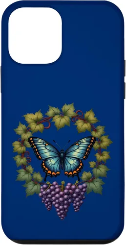 Vista 16 de Blue Winged Diana Fritillary Butterfly and Grape Vine Case for iPhone XR