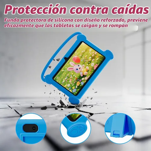 Vista 3 de Tablet para niños DIGITHINK de 7 pulgadas 3-9 con estuche protector, 4GB (2GB+2GB Expand) RAM 32GB ROM, tabletas para niños pequeños, dispositivo