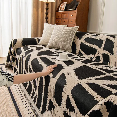 Vista 19 de ROOMLIFE Manta de sofá estilo azteca boho para sillones de 2/3 cojines, fundas de sofá lavables y antideslizantes aptas para mascotas, protector