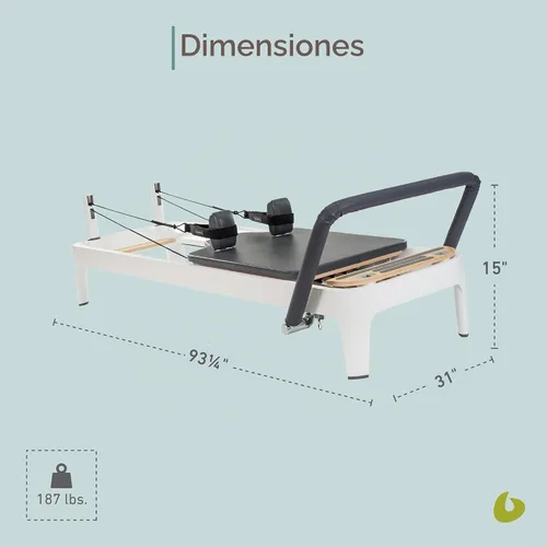 Vista 3 de Balanced Body Allegro 2 Pilates Reformer, equipo de ejercicio de pilates, equipo de entrenamiento para el hogar o estudio