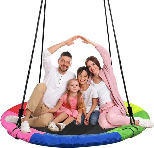 Vista 7 de Columpio de árbol de 40 pulgadas para niños, capacidad de peso de 900 libras, con correas ajustables para colgar, para interiores y exteriores
