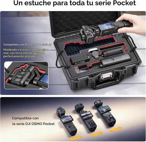 Vista 3 de Estuche rígido impermeable para DJI Osmo Pocket 4P/4, doble capa