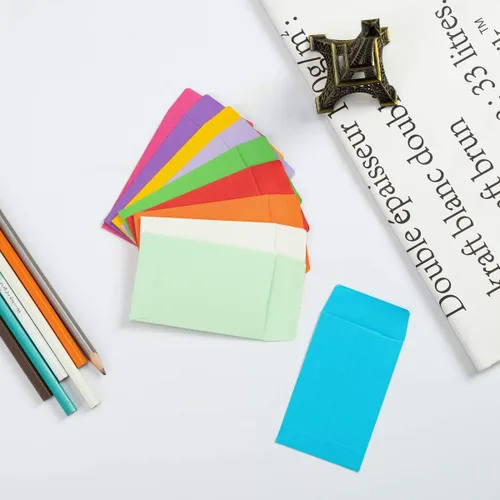 Vista 4 de 100 Piezas Sobres Coloridos Pequeños para Monedas Sobres Autoadhesivos para Semillas Sobres Mini Piezas Paquetes de Almacenamiento de Artículos