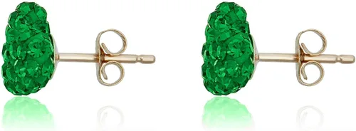 Vista 11 de AVORA Aretes de oro amarillo de 10 quilates de 0.315 in con cristales Swarovski