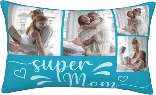 Vista 9 de Funda de almohada personalizada para el día de la madre, funda de almohada personalizada con collage de fotos, funda de almohada para el día