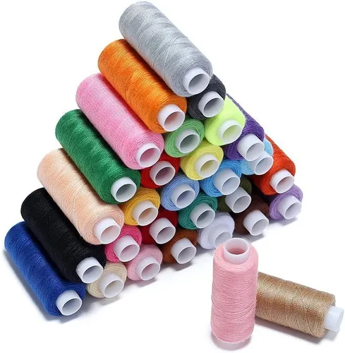 Vista 5 de Candora Bobina de hilo de coser, 30 colores, 250 yardas cada poliéster multiusos para coser a mano y a máquina