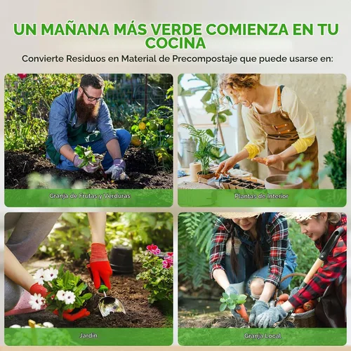 Vista 7 de NutriChef - Compostador eléctrico de cocina Reciclador de alimentos de 3 cuartos de galón Recipiente de compostaje de residuos de alimentos