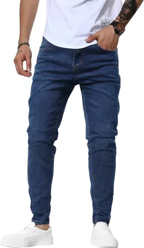 Vista 2 de Woenzaia Jeans para Hombre Slim Fit Skinny Denim Elásticos Cónicos