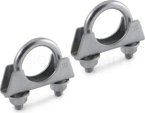 Vista 5 de Abrazadera de silenciador resistente de 3 pulgadas - Estilo de sillín con perno en U - Zinc (paquete de 2)
