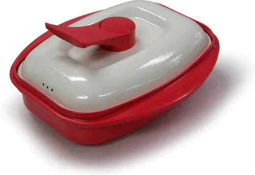 Vista 2 de Microheath - Parrilla sartén para cocinar en microondas - color rojo.