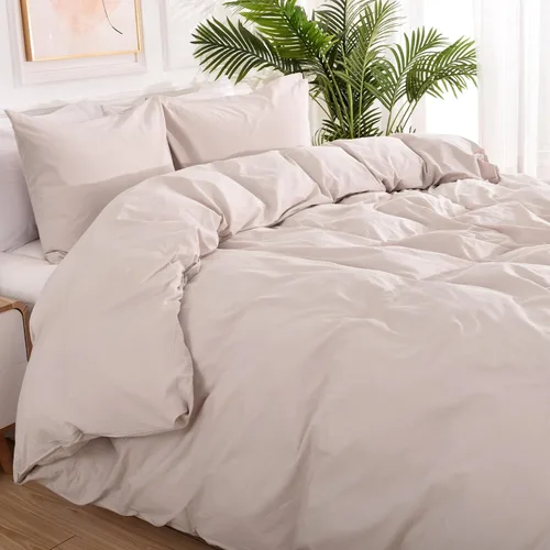 Vista 263 de NEXHOME PRO Funda de edredón Twin XL 100% algodón lavado, transpirable, duradera, texturizada, similar al lino, juego de ropa de cama para el hogar