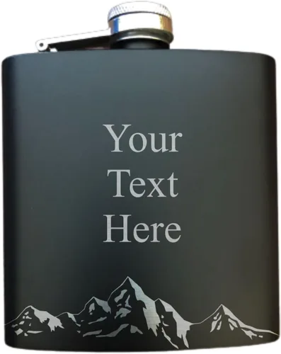 Vista 4 de Matraz grabado personalizado con texto personalizado, botella de acero de 6 onzas, regalos de cumpleaños, regalos de Navidad (juego de caja pequeña)