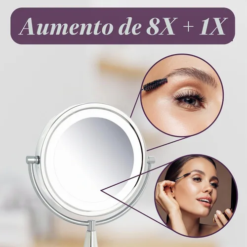 Vista 4 de JERDON HL8510CL - Espejo de maquillaje iluminado con aumento de 8X - Cromo