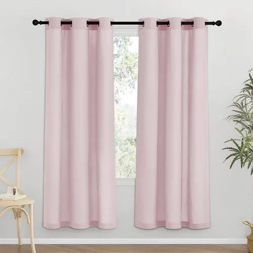 Vista 149 de NICETOWN - Cortinas de lino angora para ventana de cocina sobre el fregadero, con ojales, lino grueso angora, tratamientos cortos para ventanas