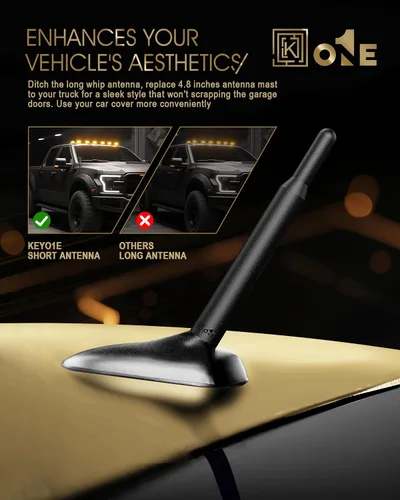 Vista 5 de KEYO1E - Antena corta compatible con Chevy Silverado 2500 3500 de 1999-2006 / Bobina de cobre interna para recepción optimizada de FM AM / Reemplazo