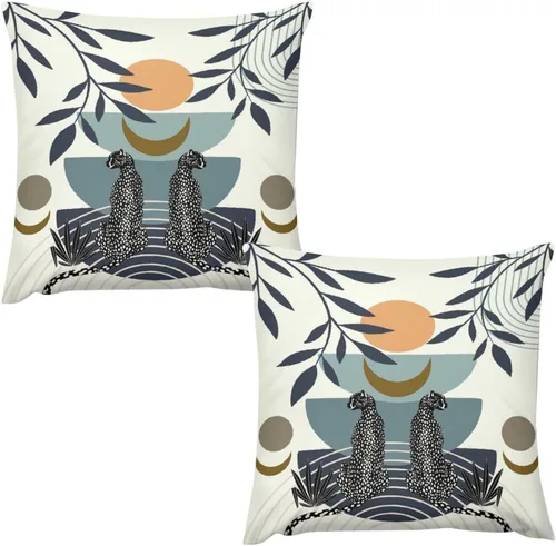 Vista 35 de Juego de 2 fundas de almohada florales retro de los años 70, Groovy Funky Hippie Flor Naranja Estética Boho Fundas de Almohada de 16 x 16 pulgadas