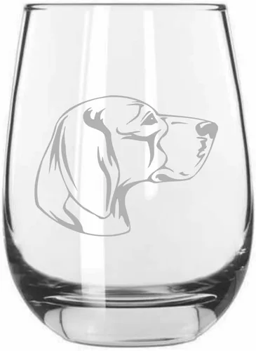 Vista 109 de Shar Pei (chino) - Vaso de vino sin tallo grabado para perro, 15.25 onzas