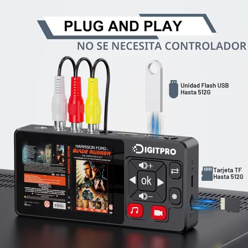 Vista 4 de Convertidor VHS a Digital 2.0, video HD a grabadora de convertidor digital con control remoto, convertir grabación de audio de video analógico