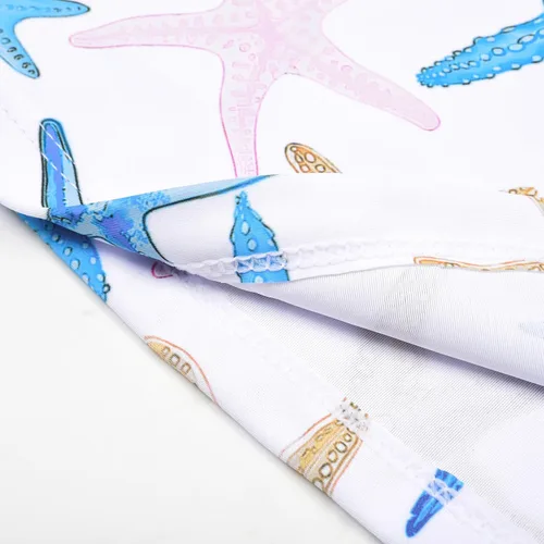 Vista 7 de JerrisApparel Traje de baño de dos piezas para niñas de verano con boyshort, diseño de tankini estrella de mar aqua