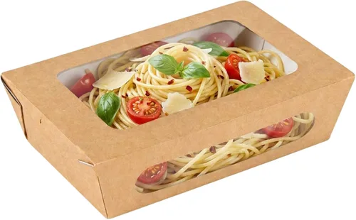 Vista 21 de Restaurantware Mini recipiente bio para llevar de papel rectangular de 12 onzas, 200