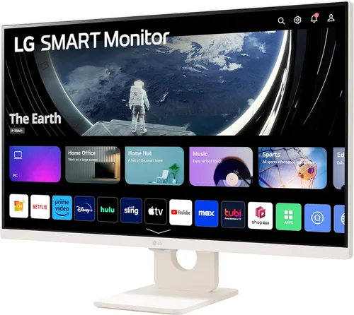 Vista 2 de LG 27SR50F-W Monitor inteligente de 27 pulgadas FHD (1920 x 1080), pantalla IPS, webOS 23, HDR 10, x2 altavoces incorporados, AirPlay 2, pantalla