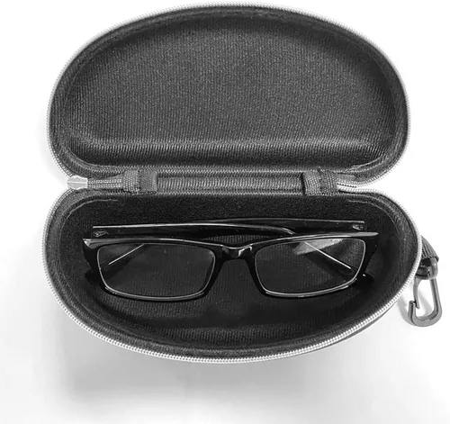 Vista 4 de Paquete de 3 fundas con cremallera para lentes y gafas de sol con mosquetón de plástico