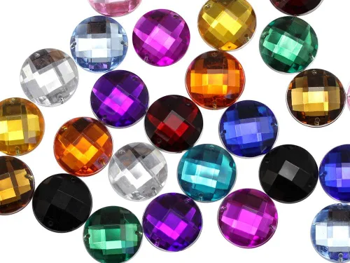 Vista 3 de Allstarco Blue Aqua CH24 - Cuentas redondas para coser con parte trasera plana, diamantes de imitación acrílicos, gemas de plástico para coser