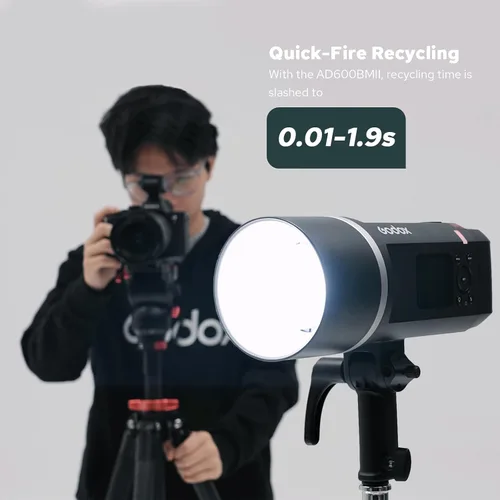 Vista 4 de Godox AD600BM II AD600 BM II - Estroboscópico de flash para exteriores, portátil 600Ws 2.4G 1/8000 HSS Monolight, 0.01-1.9s Reciclaje, lámpara LED