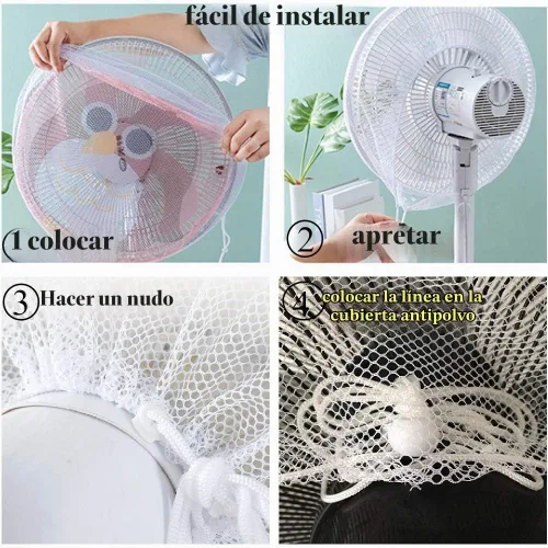 Vista 6 de Paquete de 2 fundas de protección de seguridad para ventiladores de 18 pulgadas, protección de dedos de bebé, protectores de red para ventiladores