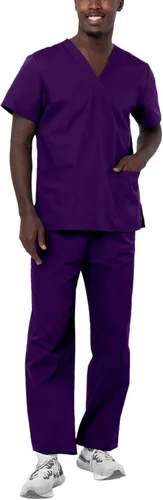 Vista 23 de Adar Uniforms Conjunto de ropa médica unisex universal - Juego de ropa médica unisex con cordón Negro