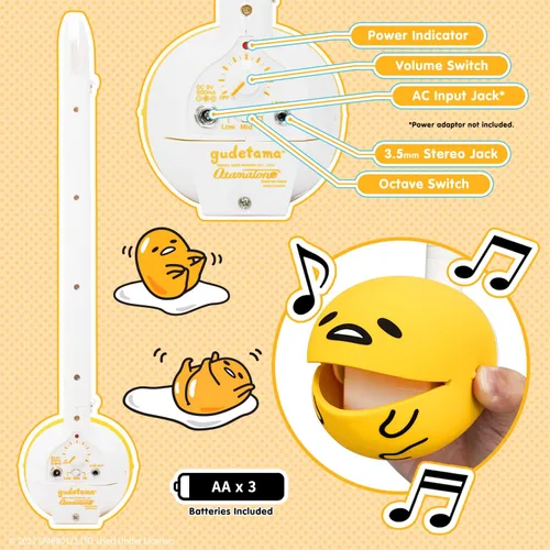 Vista 3 de Otamatone Deluxe [Sanrio Gudetama] Instrumento Musical Electrónico Sintetizador Portátil de Japón Maywa Denki de Japón