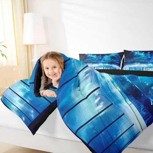 Vista 12 de Homewish Juego de edredón de juegos deportivos de pelota, tamaño twin, juego de ropa de cama de béisbol y baloncesto, 2 piezas para niños