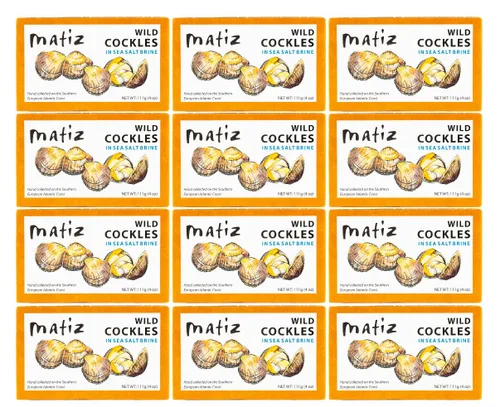 Vista 7 de Matiz España Berberechos Silvestres de Galicia, España en Salmuera Natural de Sal Marina (4 oz.) Berberechos Españoles, Almejas Pequeñas