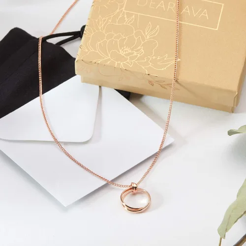 Vista 6 de Dear Ava Collar de regalo para mujeres y niñas, colgante de joyería moderna ajustable, idea de regalo de amor para ella con tarjeta sincera, regalos