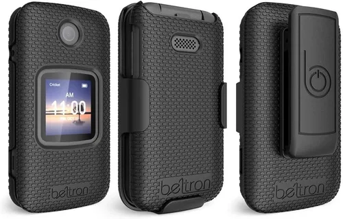 Vista 4 de Funda con clip para cinturón para Alcatel Smartflip/Alcatel Go Flip 3, funda protectora a presión con clip giratorio para cinturón combo