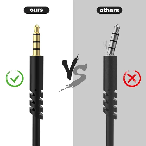 Vista 4 de Sqrmekoko Cable de audio de repuesto de 6.6 ft con función de control de volumen compatible con auriculares para juegos Astro A10 A30 A40 A40TR A50
