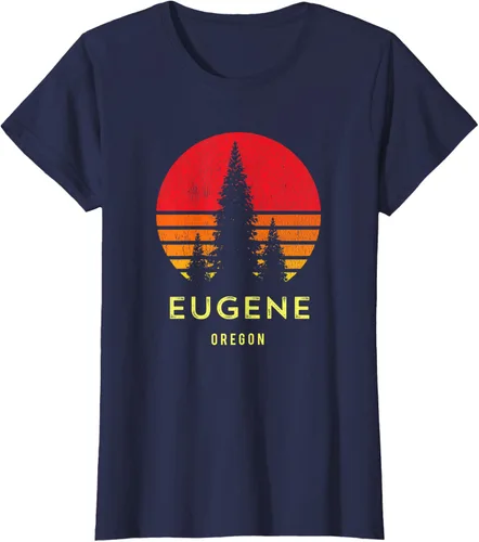 Vista 31 de Camiseta Eugene Oregon, Negro, S